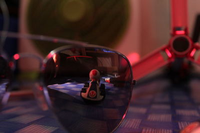 Toy seen through sunglasses in home