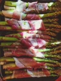 Full frame shot of meat on barbecue