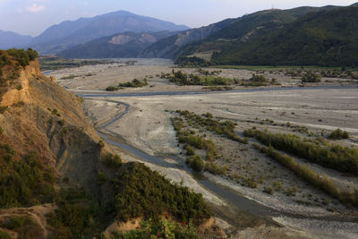 The view of devoll river in albania