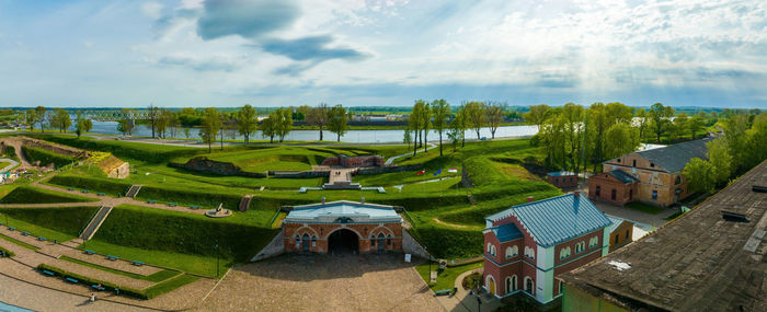 Aerial view of daugavpils fortress and daugavpils