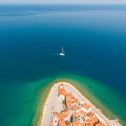 High angle view of sea shore