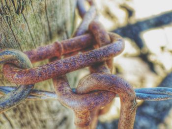 Close-up of rusty chain