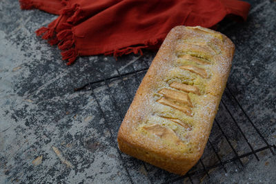 High angle view of bread on table