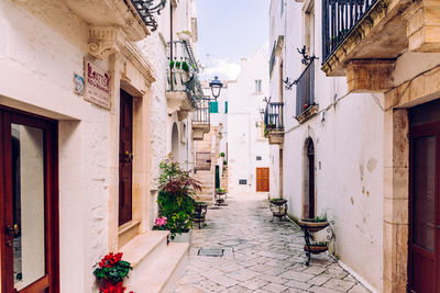 Narrow alley amidst buildings in town