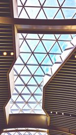 Low angle view of skylight in building
