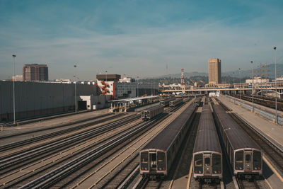 Railroad tracks against sky