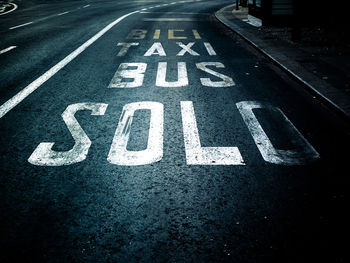 Road sign on road