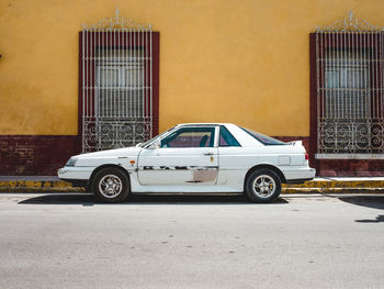 Car parked in front of building