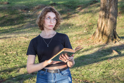 Portrait of a serious young woman