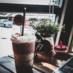 Close-up of coffee on table