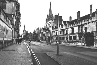 Road along buildings