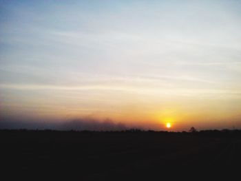 Scenic view of landscape at sunset