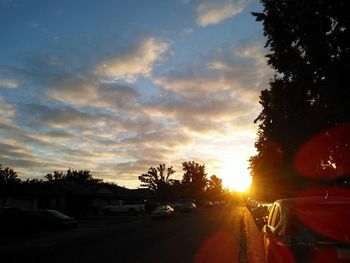 Empty road at sunset