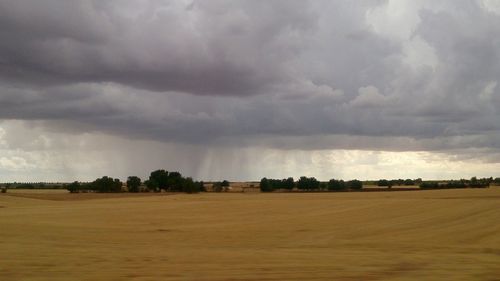Scenic view of landscape against cloudy sky