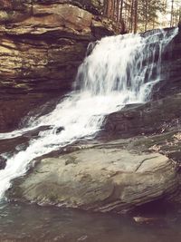 Scenic view of waterfall