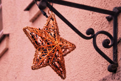 Close-up of star shape on wall