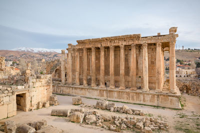 Old ruins of temple against sky