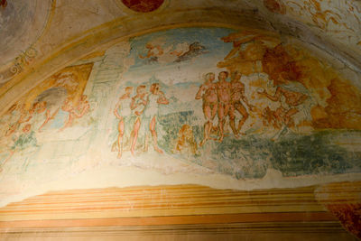 Close-up of carving on wall