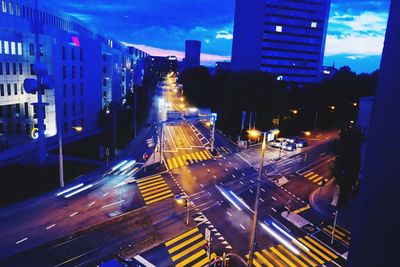 Light trails in city at night