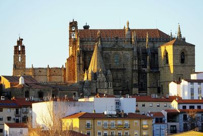 Buildings in city. catedral de plasencia 