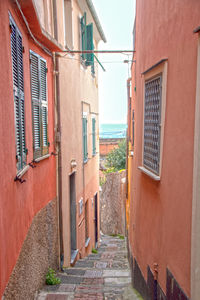 Narrow alley amidst buildings in town