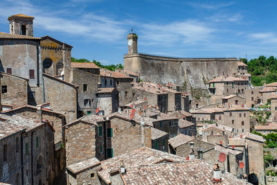 Typical view of sorano, tuscany, italy
