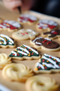 Close-up of cookies on table