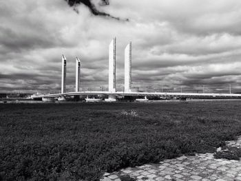 Building against cloudy sky