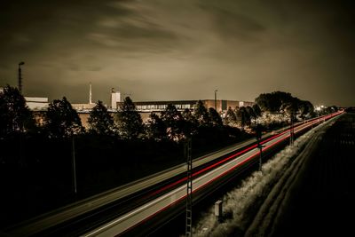 Railroad tracks in city