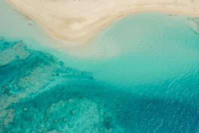 High angle view of beach in kauai hawaii 