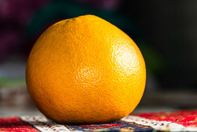 Close-up of orange on table