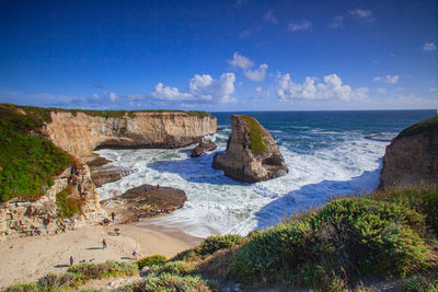 Shark fin cove beach, california, usa