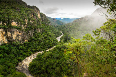 High angle view of mountain road