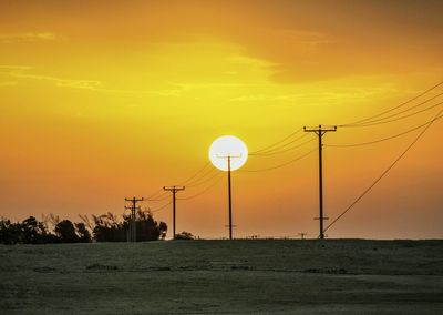 Scenic view of landscape against sky during sunset