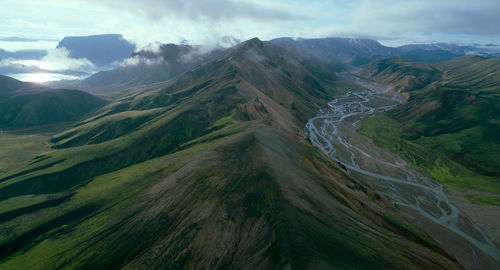 Scenic view of mountains against sky