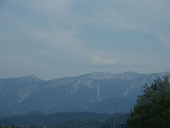 Scenic view of mountains against sky