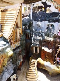 Statues on building outside temple