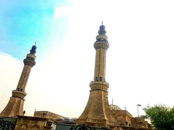 Low angle view of historic building against sky