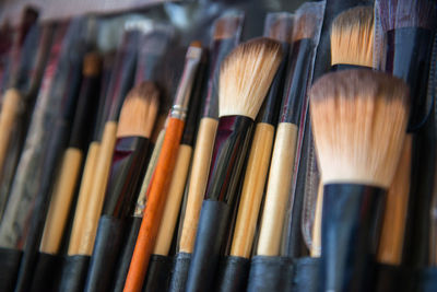 Close-up of  make-up bruches