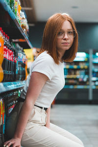 Portrait of woman looking at camera