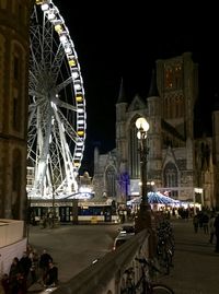 Tourists at night