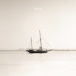 Boat sailing in sea