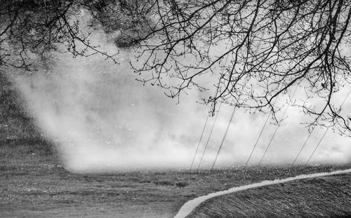 Scenic view of landscape during foggy weather