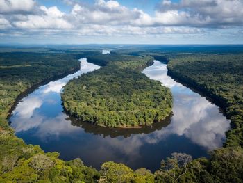 High angle view of landscape against sky