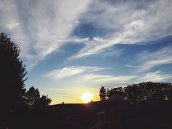 Silhouette trees against sky during sunset