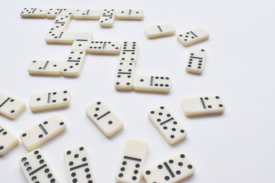 High angle view of computer keyboard on table