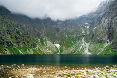 Scenic view of lake against mountains