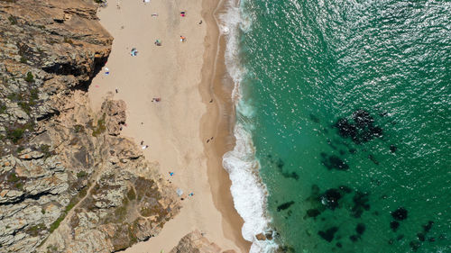 High angle view of beach