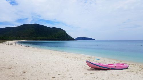 Scenic view of beach against sky