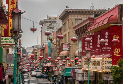 View of street in china town, san francisco